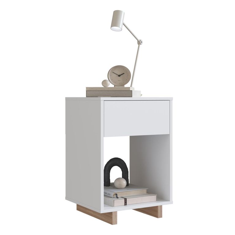 Velador 1 Cajon Blanco