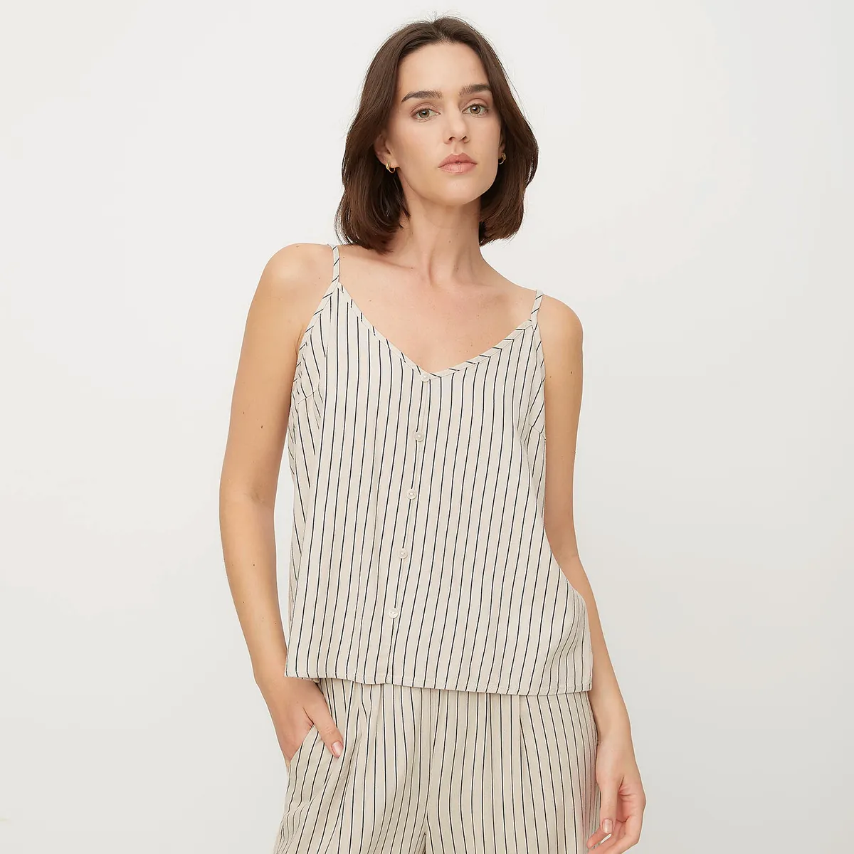 VERO MODA - Blusa Sin Mangas Lino Mujer Vero Moda