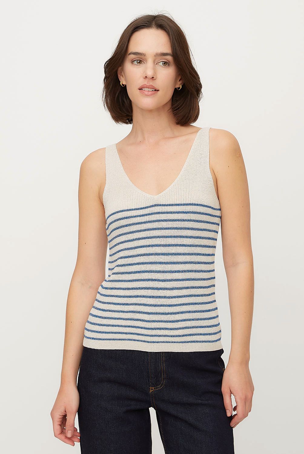 VERO MODA - Polera Punto sin Mangas Cuello En V Mujer Vero Moda