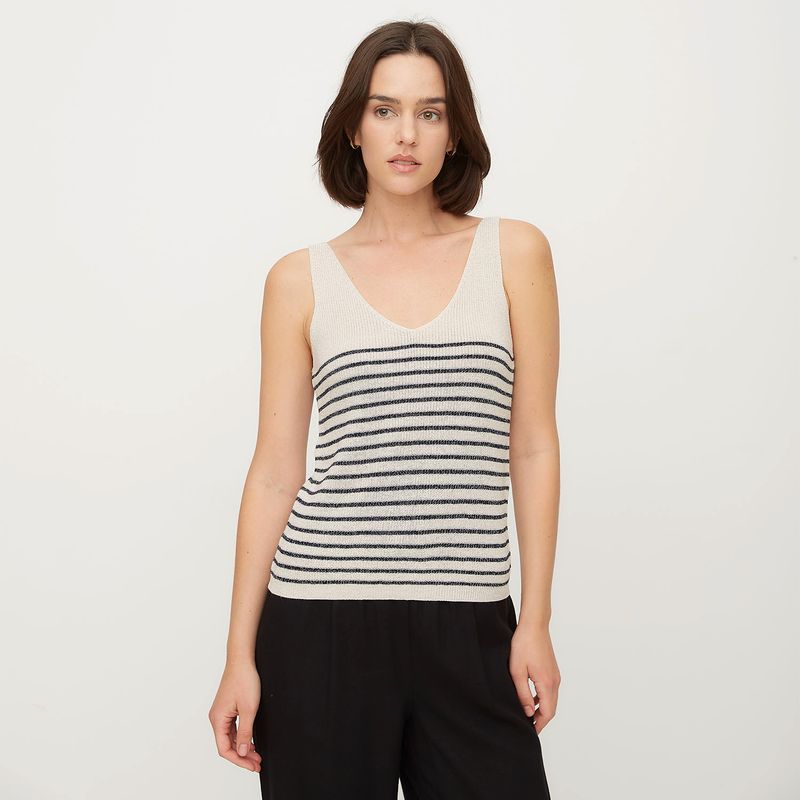VERO MODA - Polera Punto sin Mangas Cuello En V Mujer Vero Moda