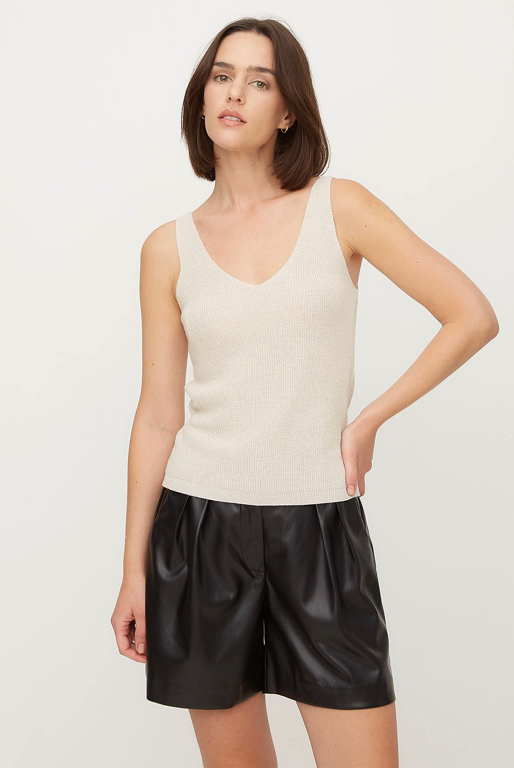 VERO MODA - Polera Punto sin Mangas Cuello En V Mujer Vero Moda