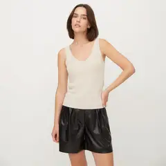 VERO MODA - Polera Punto sin Mangas Cuello En V Mujer