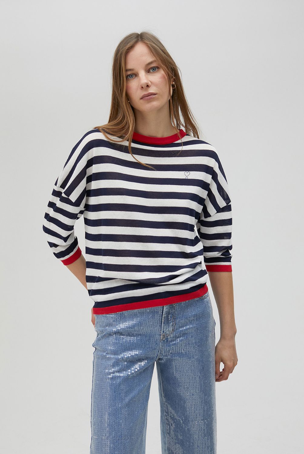 LOLA CASADEMUNT - Sweater Fino de Rayas Bicolor Mujer Lola Casademunt