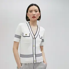 LOLA CASADEMUNT - Sweater Manga Corta Vivos Contraste Mujer