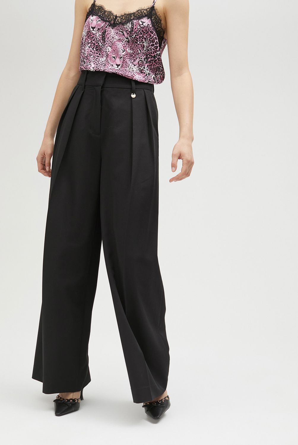 LOLA CASADEMUNT - Pantalon Palazzo Falso Lino Mujer Lola Casademunt