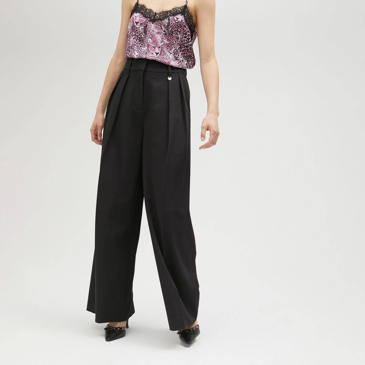 LOLA CASADEMUNT - Pantalon Palazzo Falso Lino Mujer Lola Casademunt