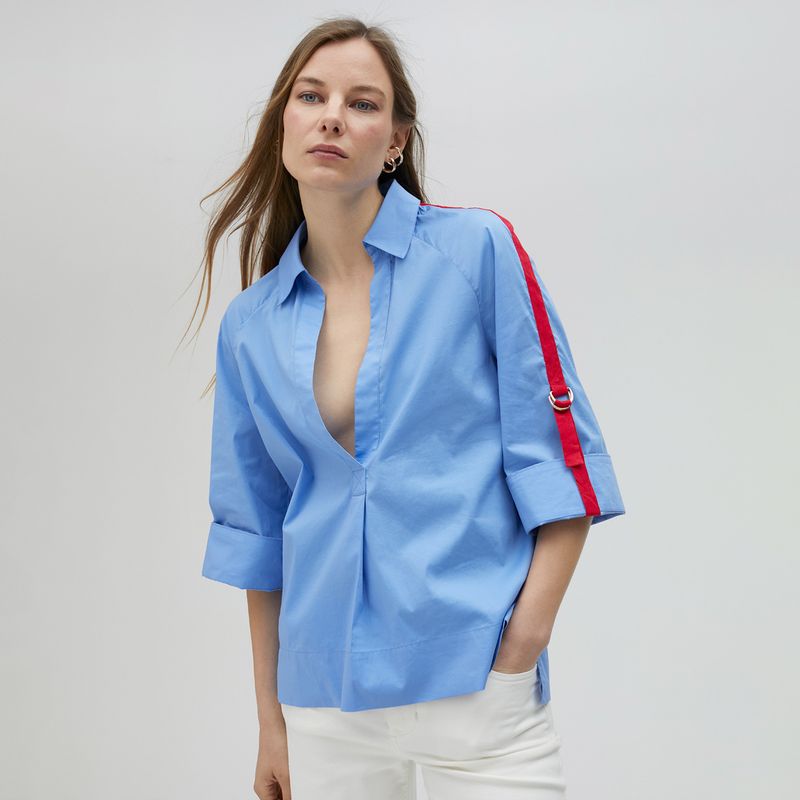 LOLA CASADEMUNT - Camisa Detalle Grogain Rayas Mujer Lola Casademunt