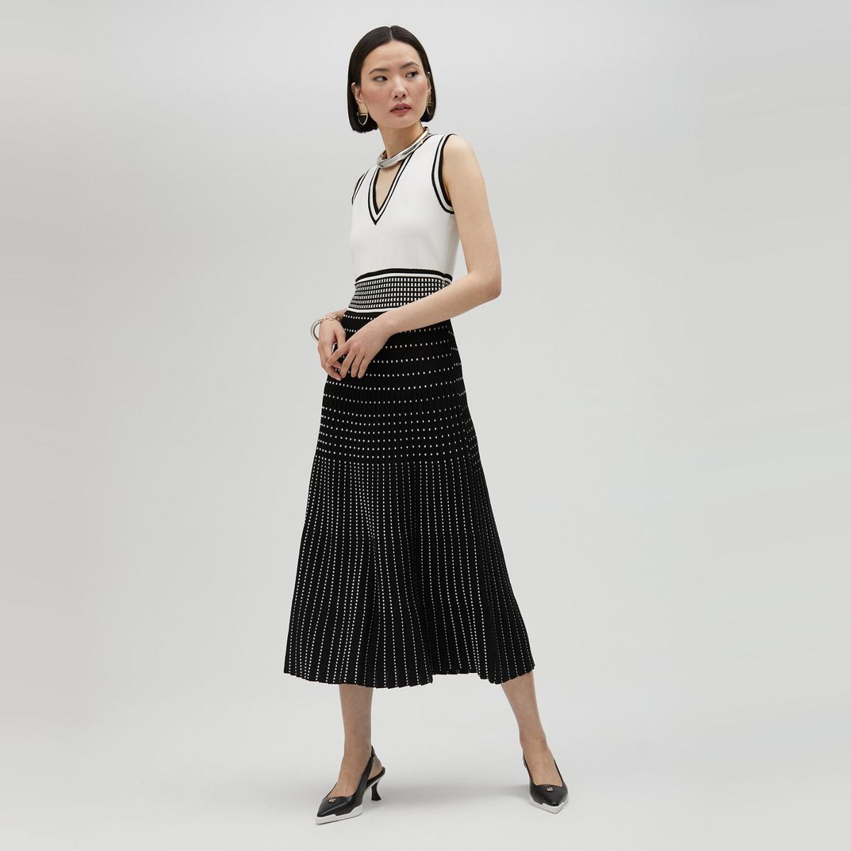 LOLA CASADEMUNT - Vestido de Punto Corto Efecto Plisado Mujer Lola Casademunt