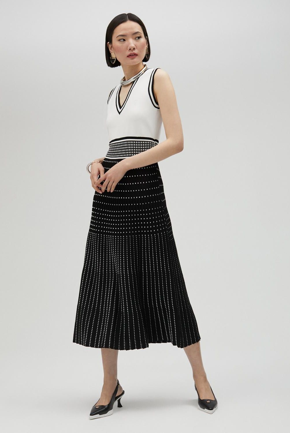 LOLA CASADEMUNT - Vestido de Punto Corto Efecto Plisado Mujer Lola Casademunt
