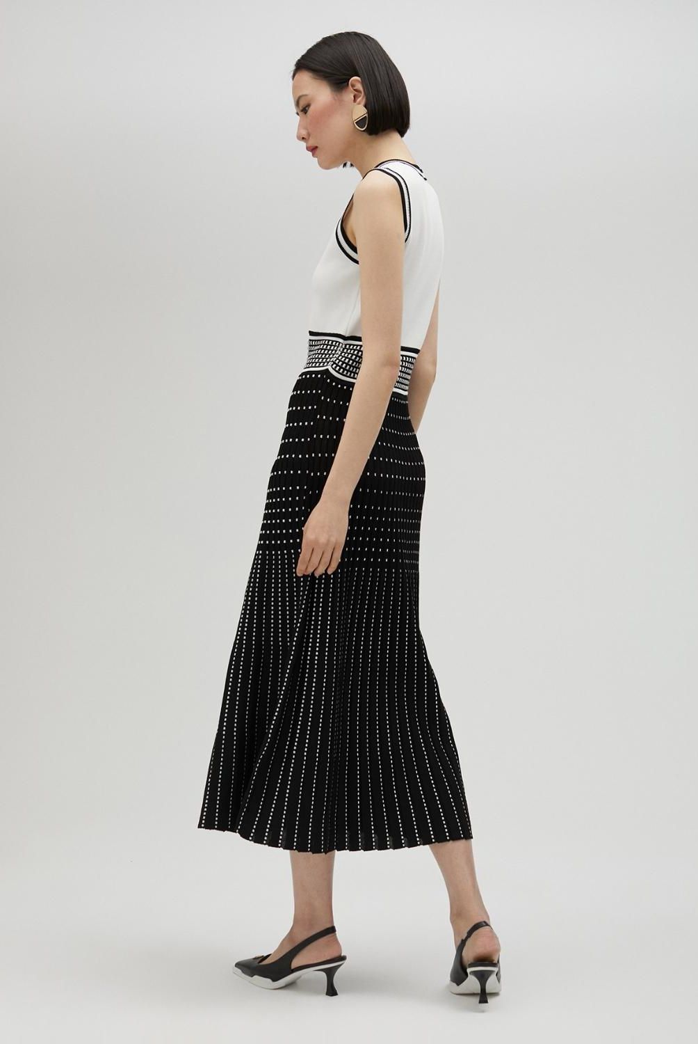 LOLA CASADEMUNT - Vestido de Punto Corto Efecto Plisado Mujer Lola Casademunt