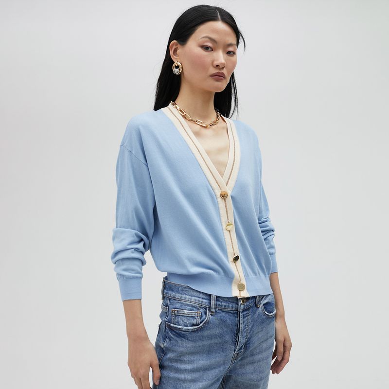 LOLA CASADEMUNT - Cardigan Contraste Ribete Mujer Lola Casademunt