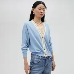 LOLA CASADEMUNT - Cardigan Contraste Ribete Mujer