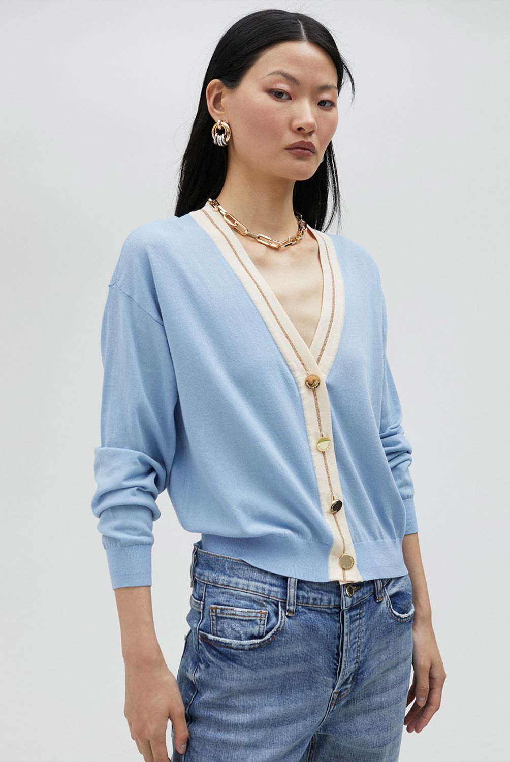 LOLA CASADEMUNT - Cardigan Contraste Ribete Mujer Lola Casademunt