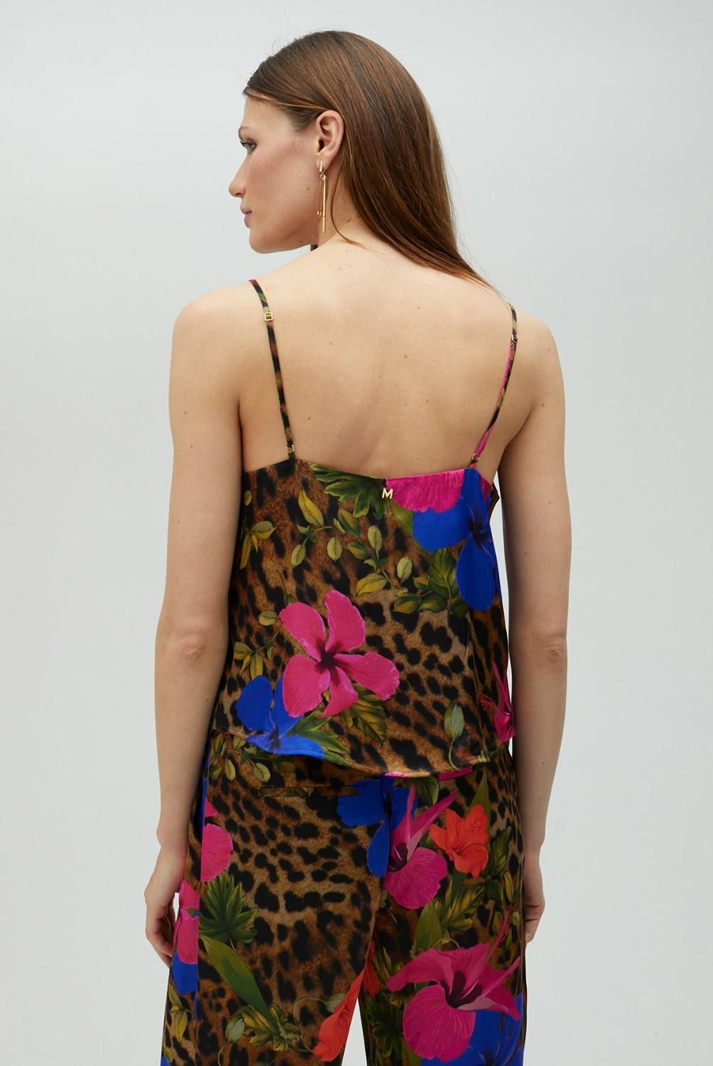 LOLA CASADEMUNT - Top Tirante Lencero Fluido Animal Print Mujer Lola Casademunt