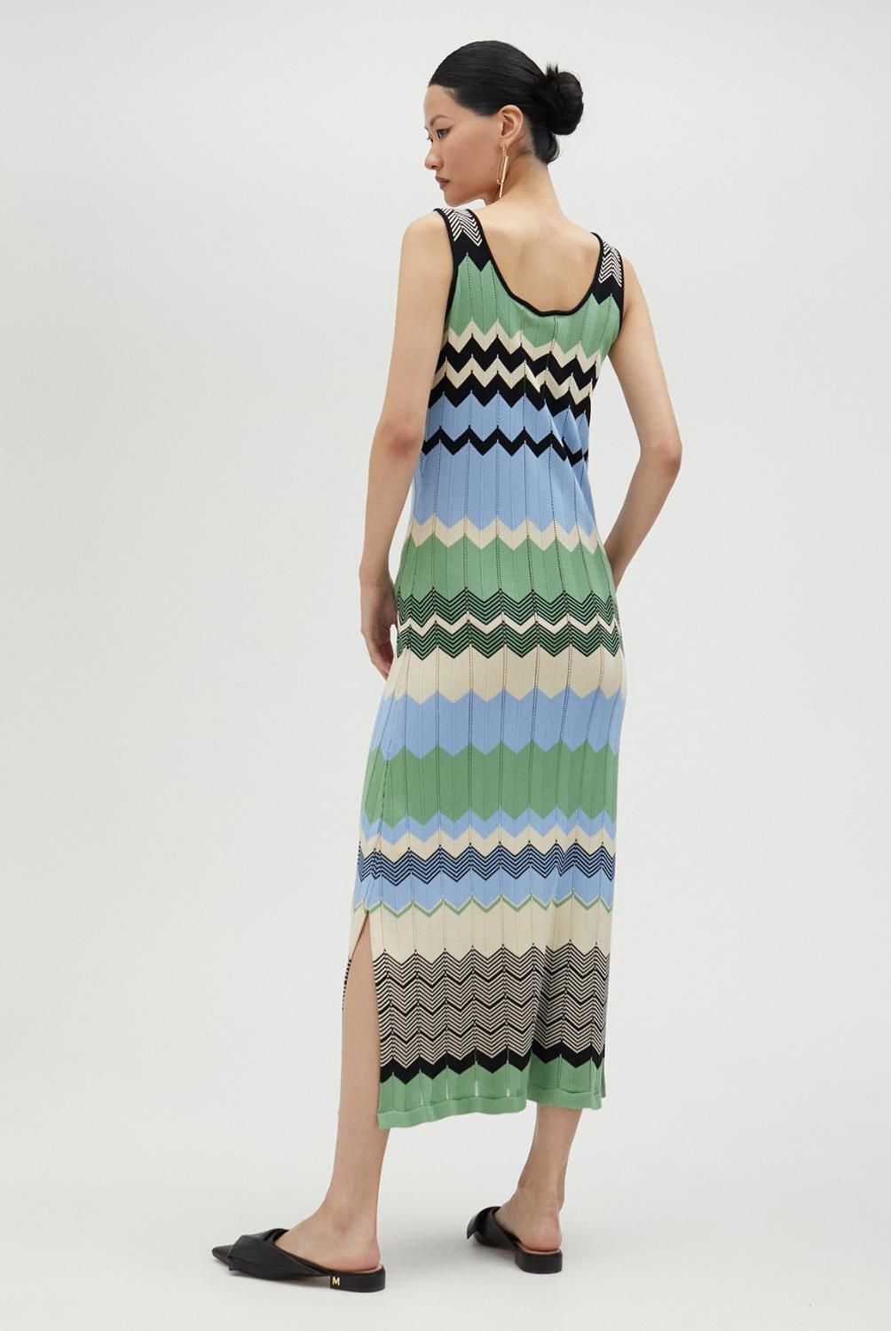 LOLA CASADEMUNT - Vestido Largo Tirante Ancho Multicolor Zigzag Mujer Lola Casademunt