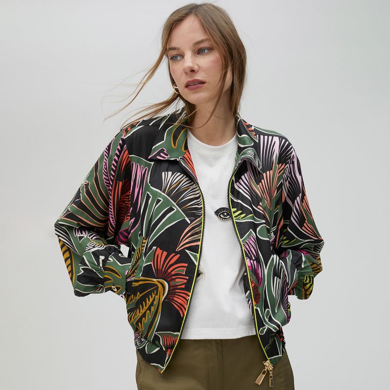 LOLA CASADEMUNT - Chaqueta Floral con Cremallera Mujer Lola Casademunt