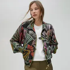 LOLA CASADEMUNT - Chaqueta Floral con Cremallera Mujer