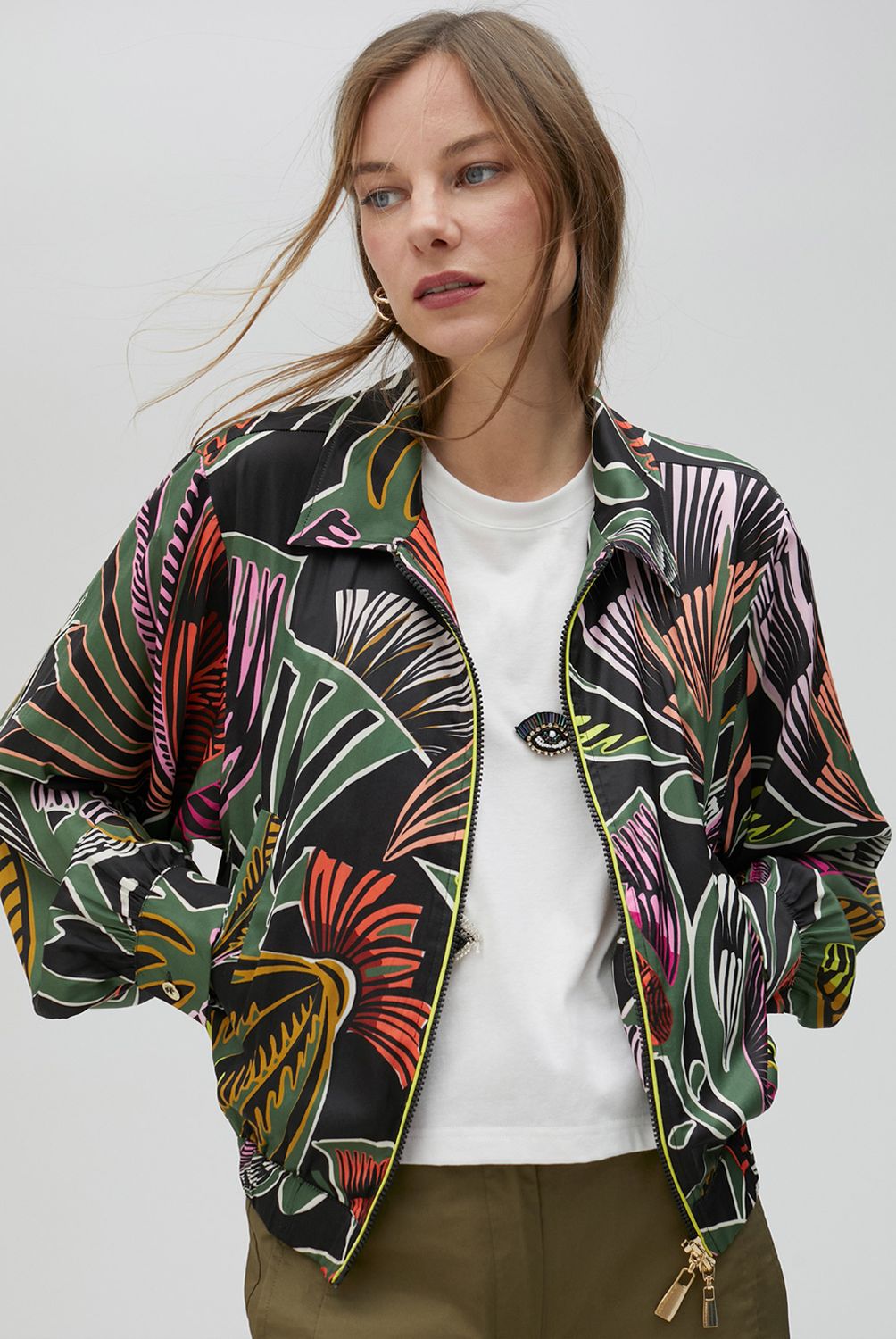 LOLA CASADEMUNT - Chaqueta Floral con Cremallera Mujer Lola Casademunt