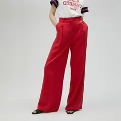 LOLA CASADEMUNT - Pantalon Palazzo Falso Lino Mujer