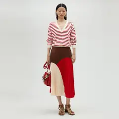 LOLA CASADEMUNT - Falda Plisada Tricolor Mujer