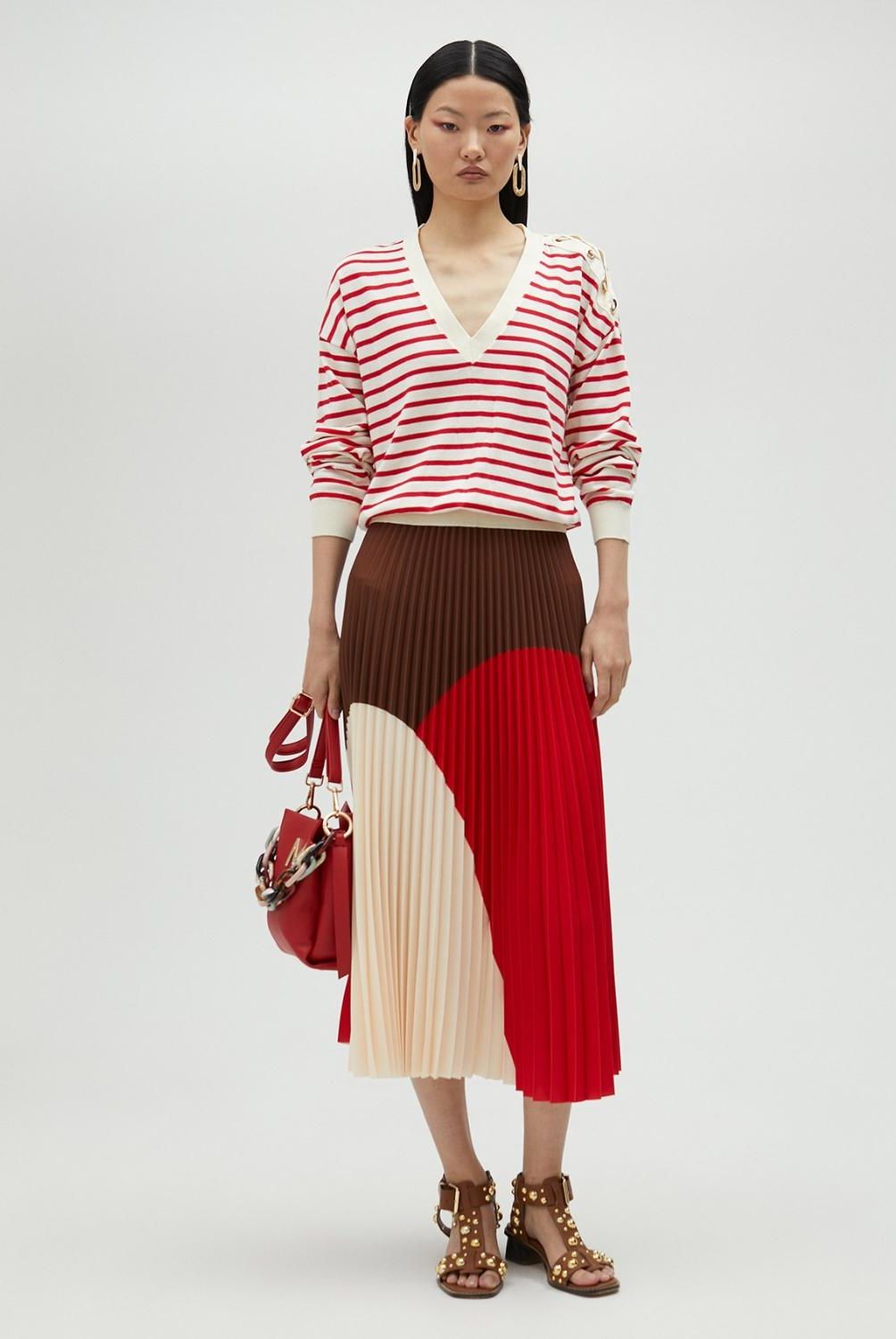 LOLA CASADEMUNT - Falda Plisada Tricolor Mujer Lola Casademunt