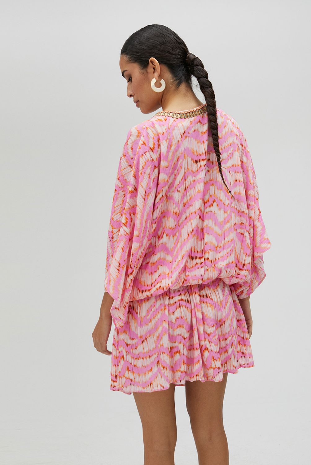 LOLA CASADEMUNT - Vestido Corto Goma Estampado Rosas Ondas Mujer Lola Casademunt