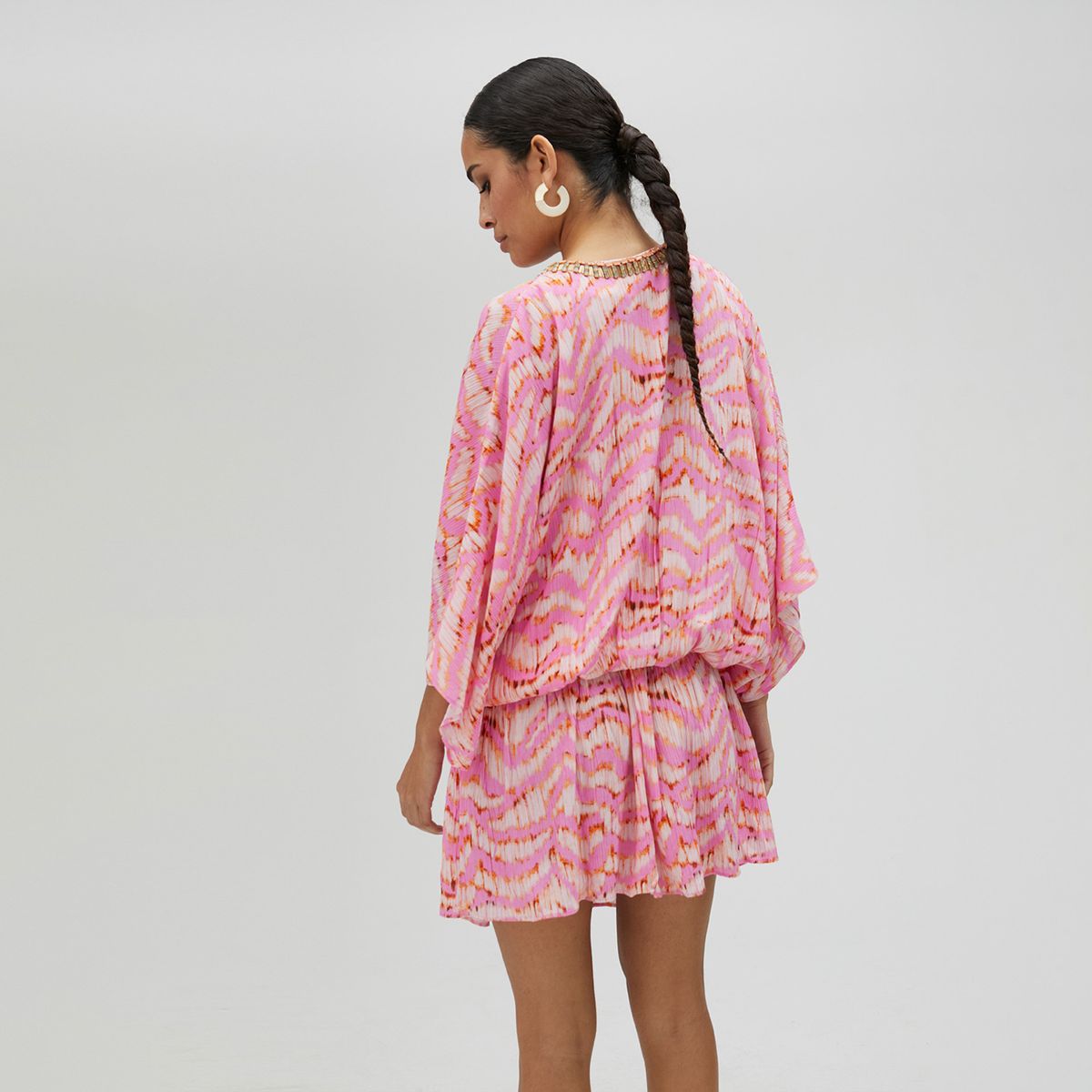 LOLA CASADEMUNT - Vestido Corto Goma Estampado Rosas Ondas Mujer Lola Casademunt