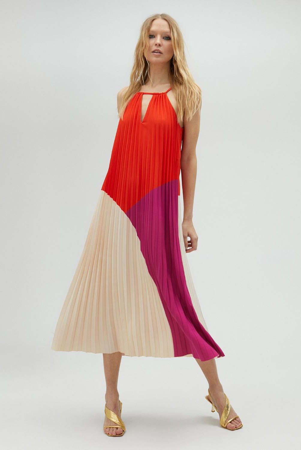 LOLA CASADEMUNT - Vestido Plisado Tricolor Mujer Lola Casademunt