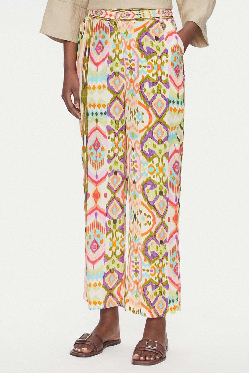 LOLA CASADEMUNT - Pantalón Fluído Pinzas Animal Print Mujer Lola Casademunt