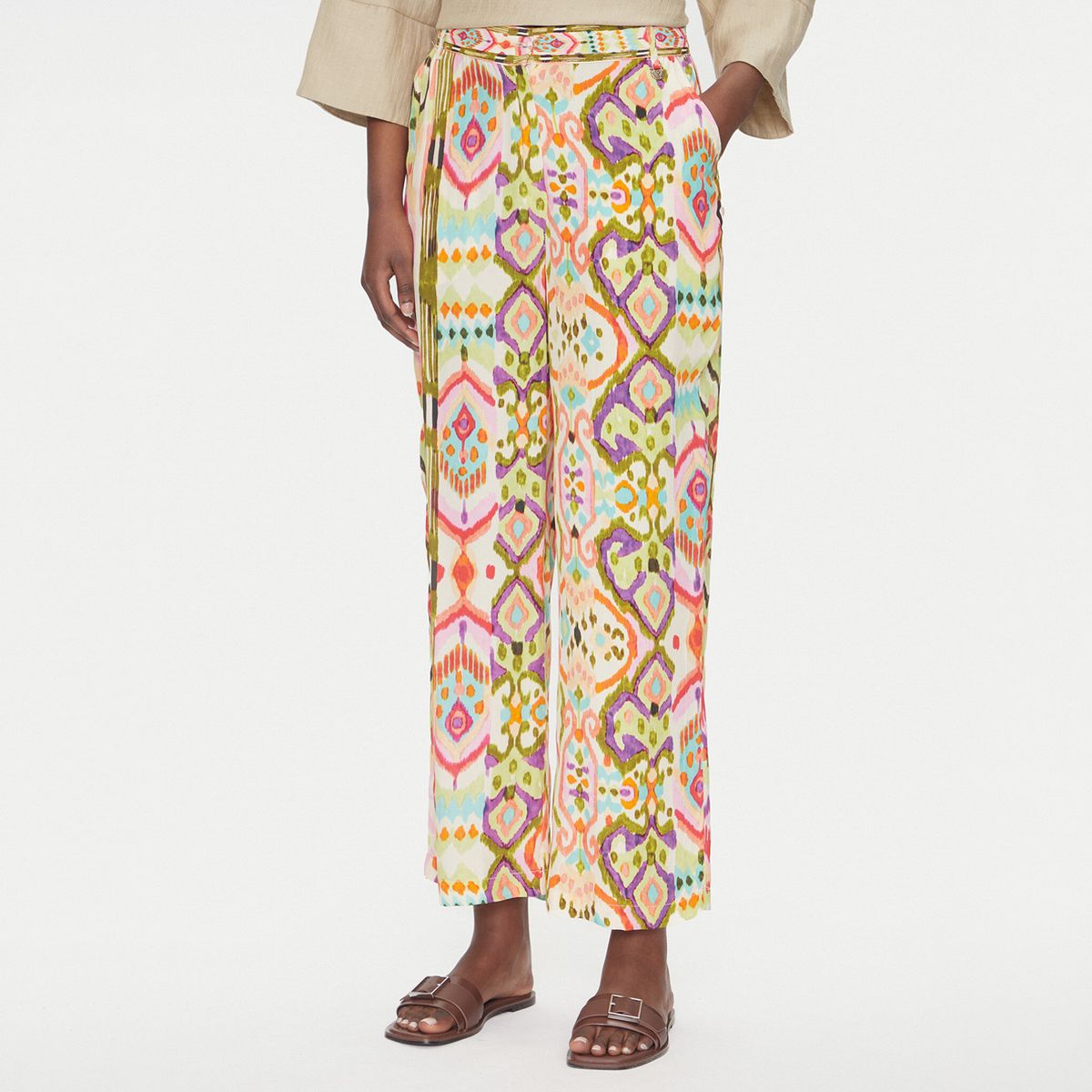 LOLA CASADEMUNT - Pantalón Fluído Pinzas Animal Print Mujer Lola Casademunt