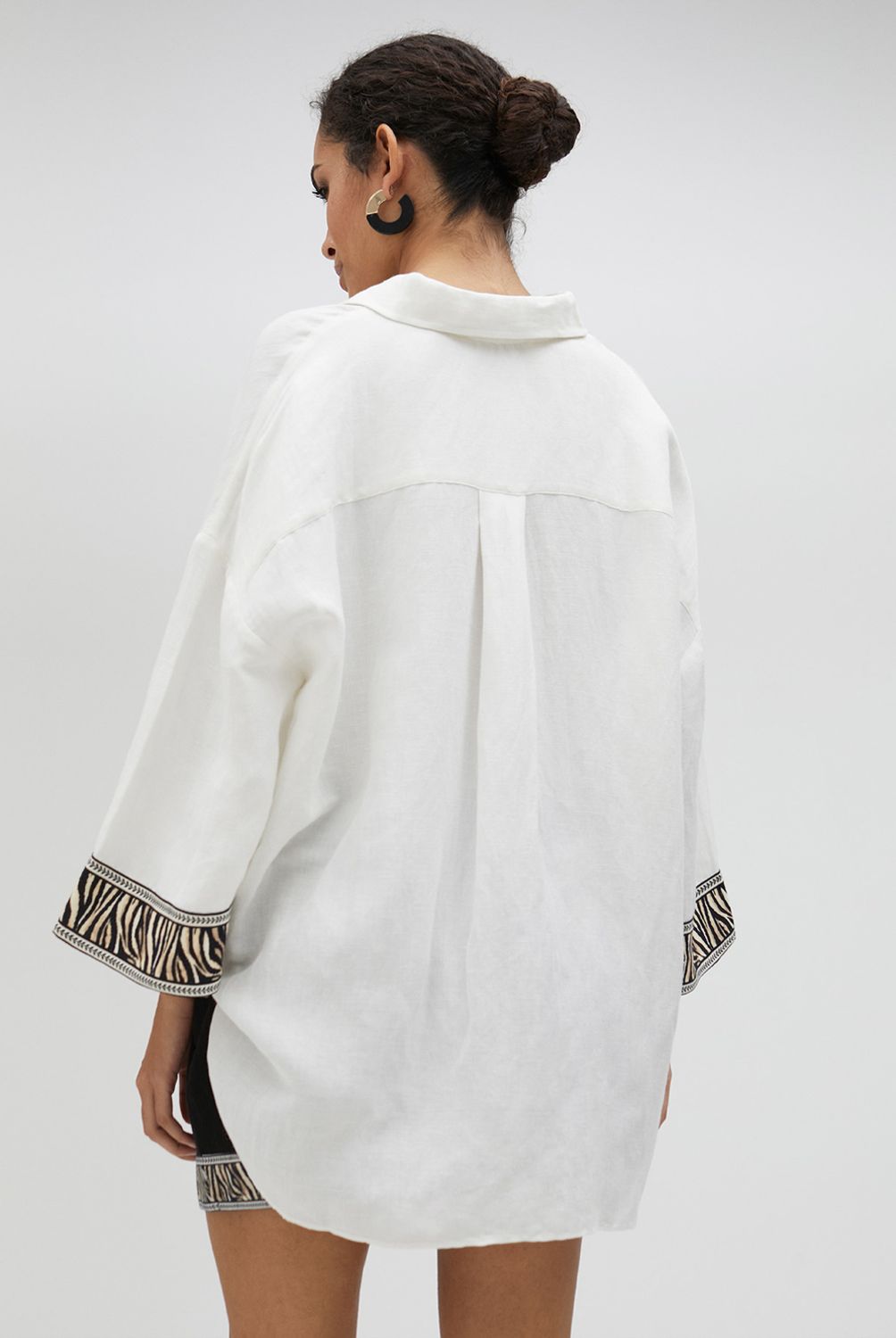 LOLA CASADEMUNT - Camisa de Lino Con Cenefa Mujer Lola Casademunt