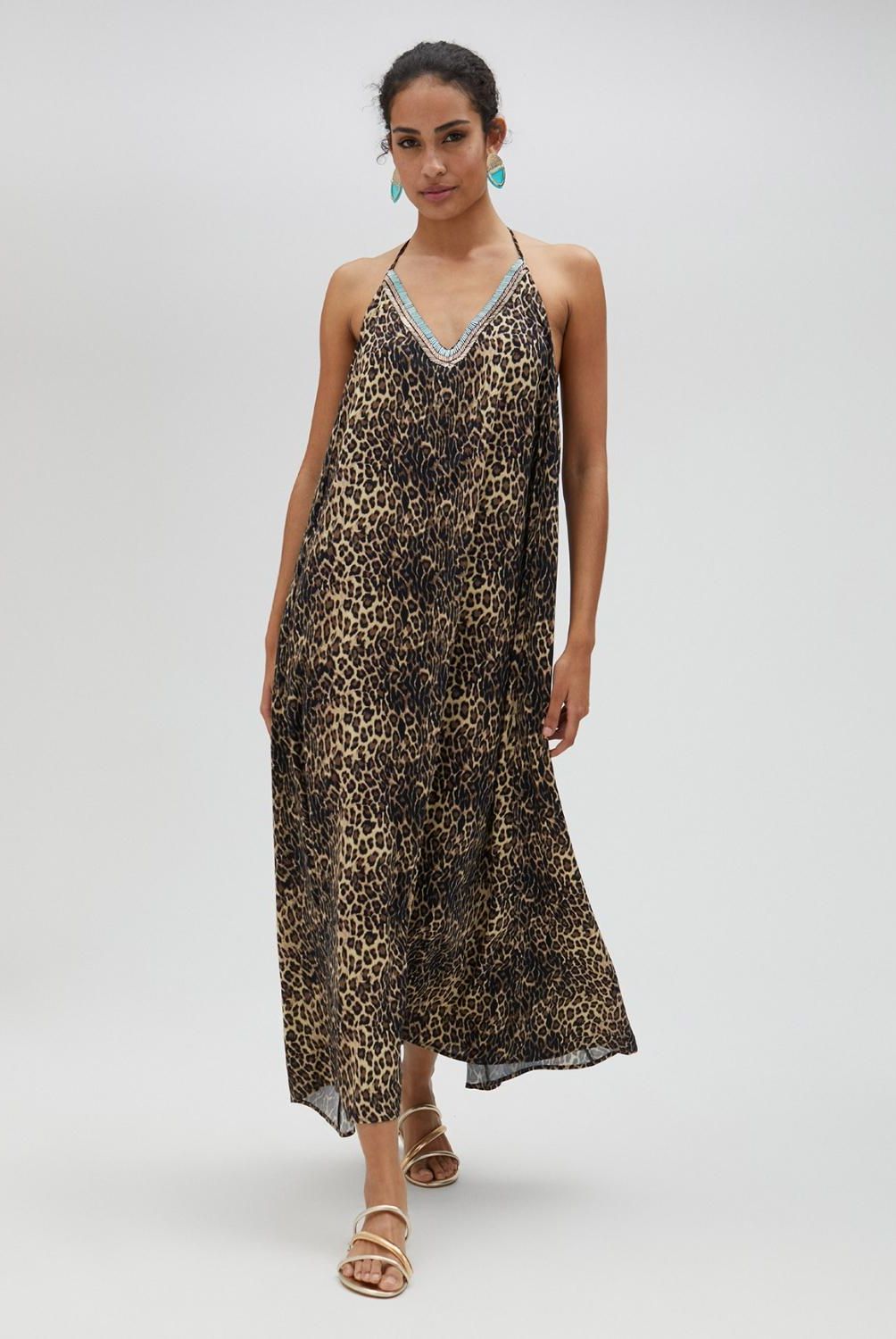 LOLA CASADEMUNT - Vestido Midi Patron Animal Print Cebra Mujer Lola Casademunt