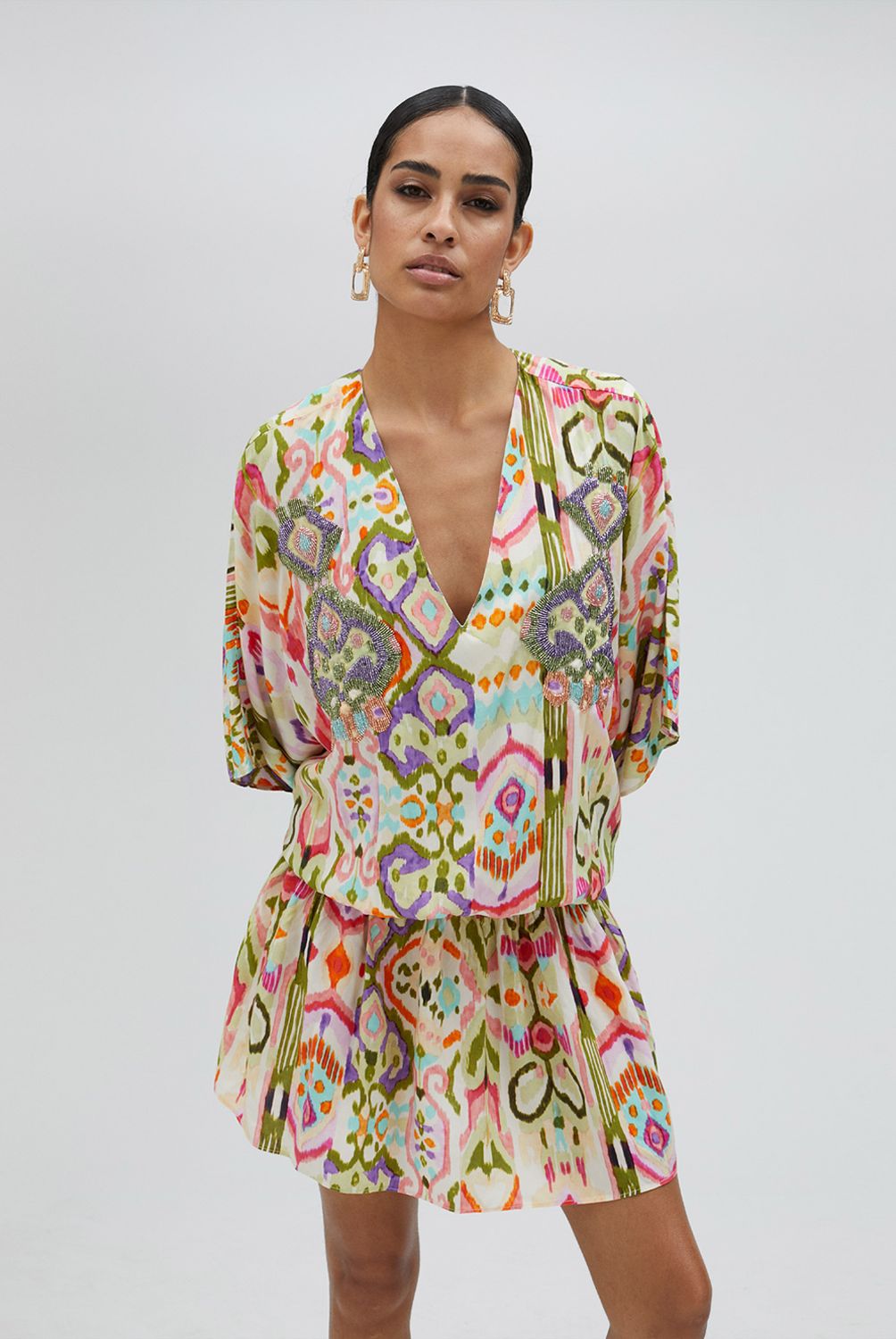 LOLA CASADEMUNT - Vestido Corto Estampado Goma en Cintura Mujer Lola Casademunt