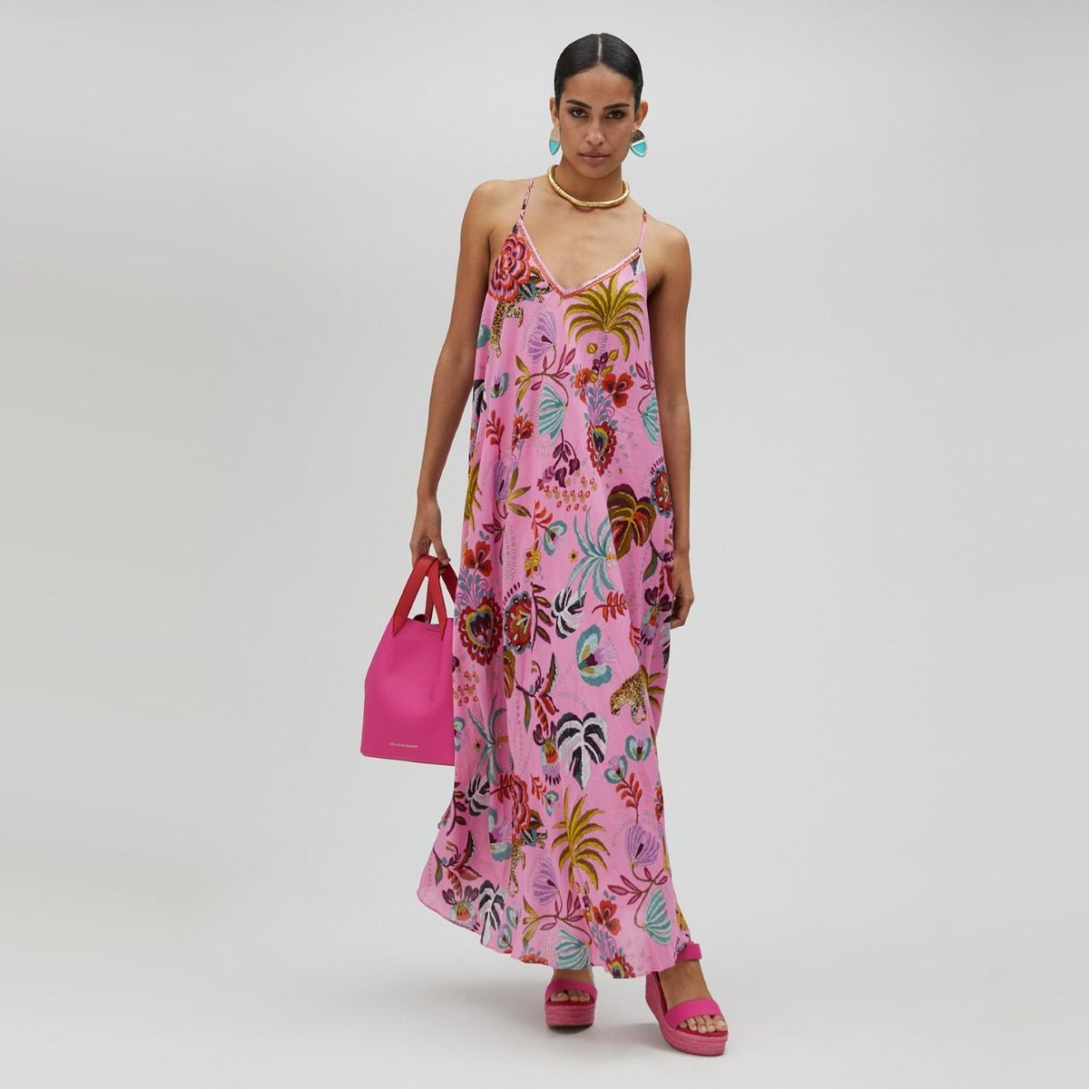LOLA CASADEMUNT - Vestido Williams Estampado Rosa Mujer Lola Casademunt