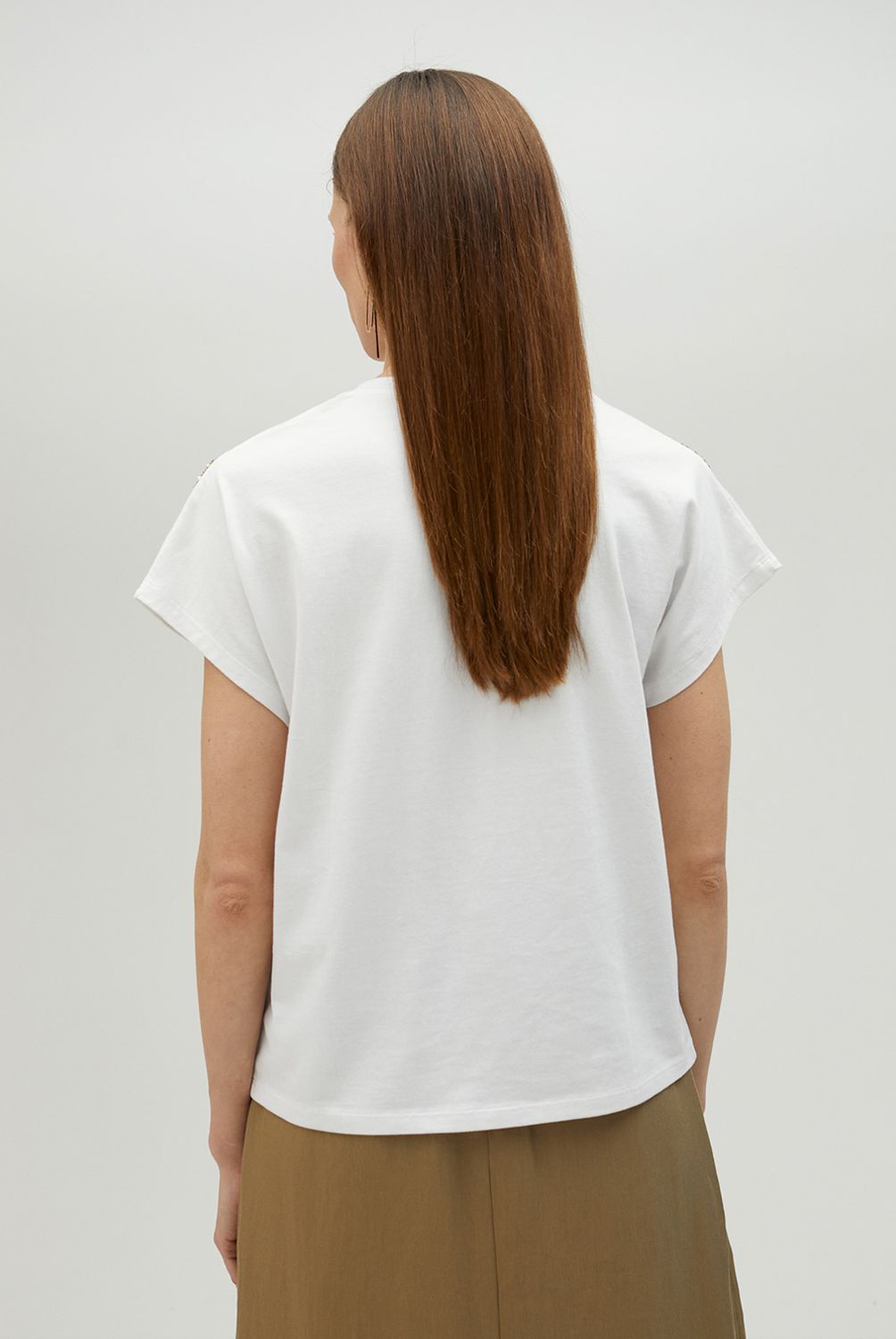 LOLA CASADEMUNT - Camiseta Detalle Pedrería Tigres Mujer Lola Casademunt