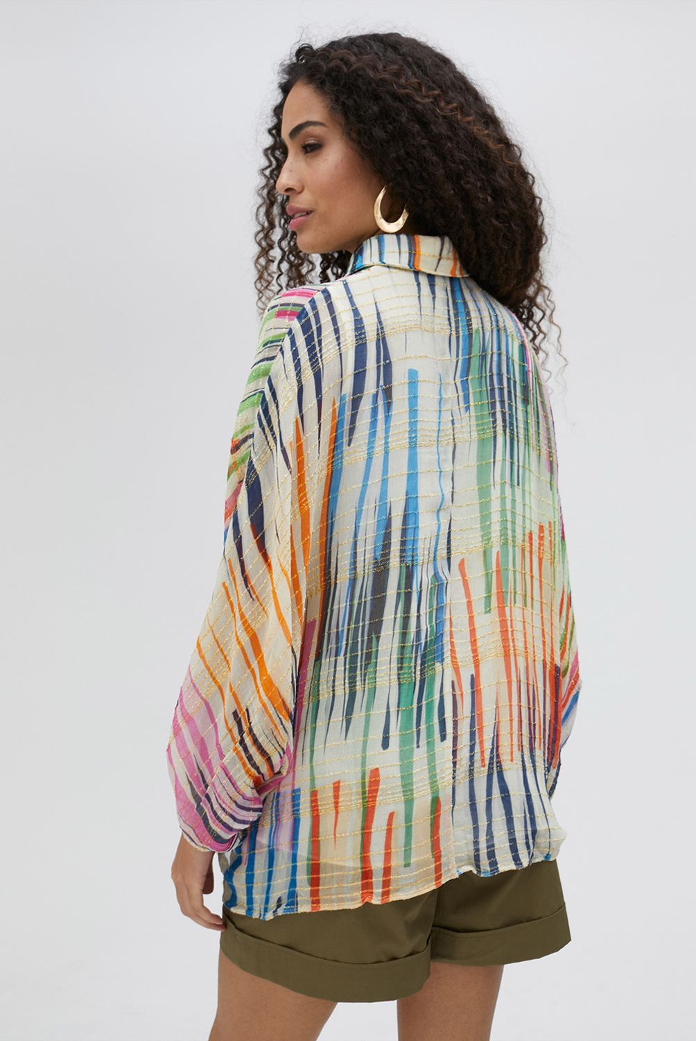 LOLA CASADEMUNT - Camisa Raya Vertical Manga Abullonada Mujer Lola Casademunt
