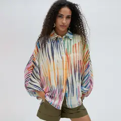LOLA CASADEMUNT - Camisa Raya Vertical Manga Abullonada Mujer