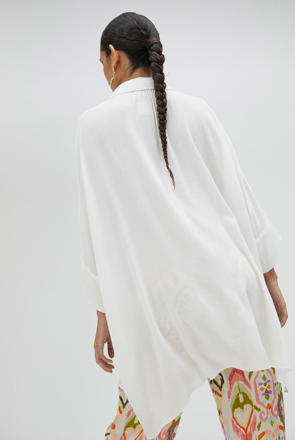 LOLA CASADEMUNT - Camisa Corta con Manga Embroidery En Pechera Mujer Lola Casademunt