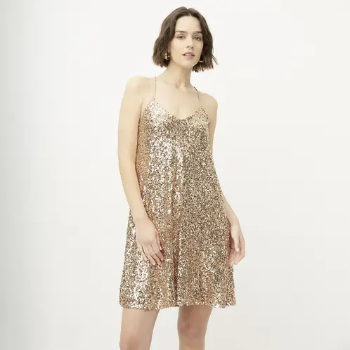 DIXIE - Vestido Corto Brillo Mujer