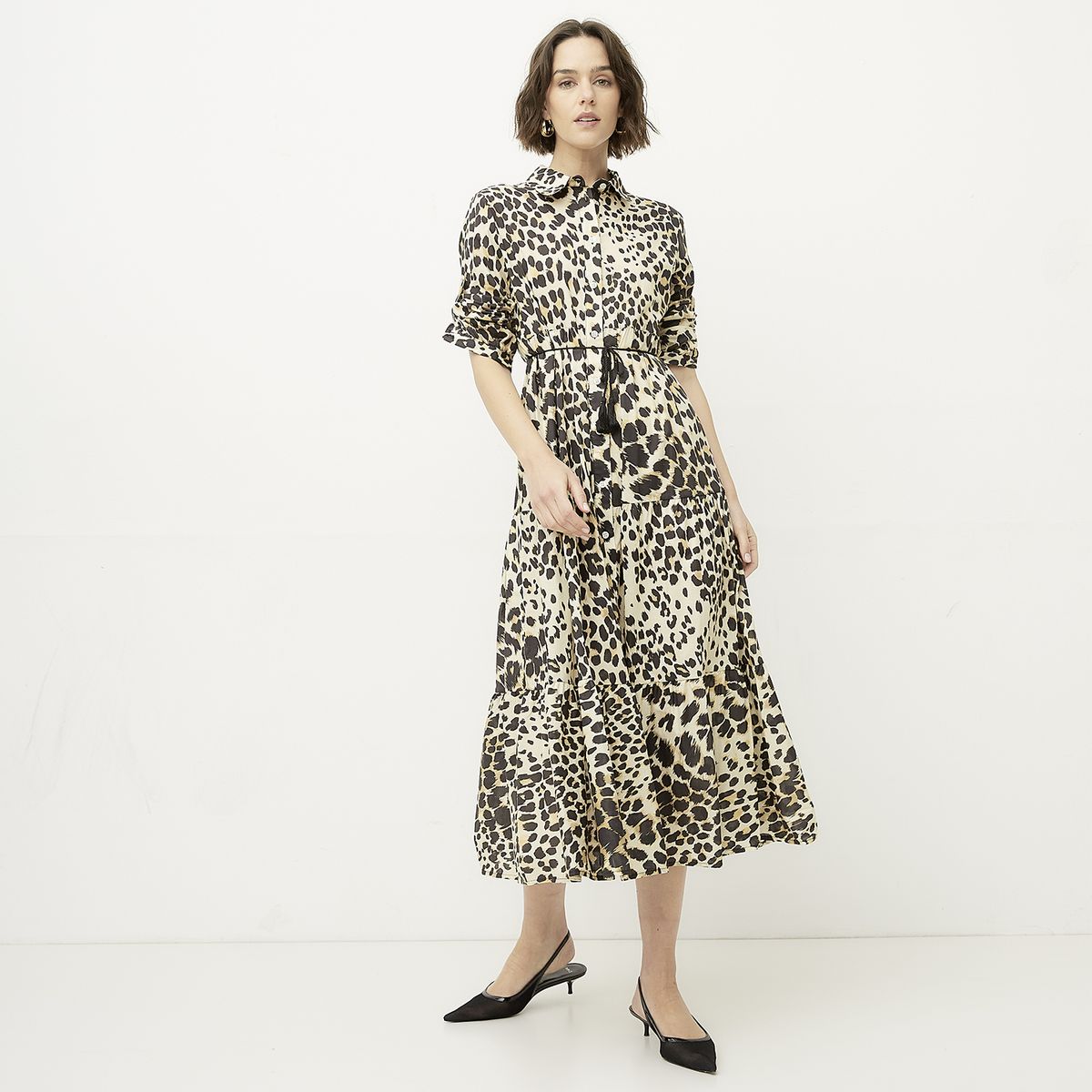 DIXIE - Vestido Largo Camisero Estampado Mujer Dixie