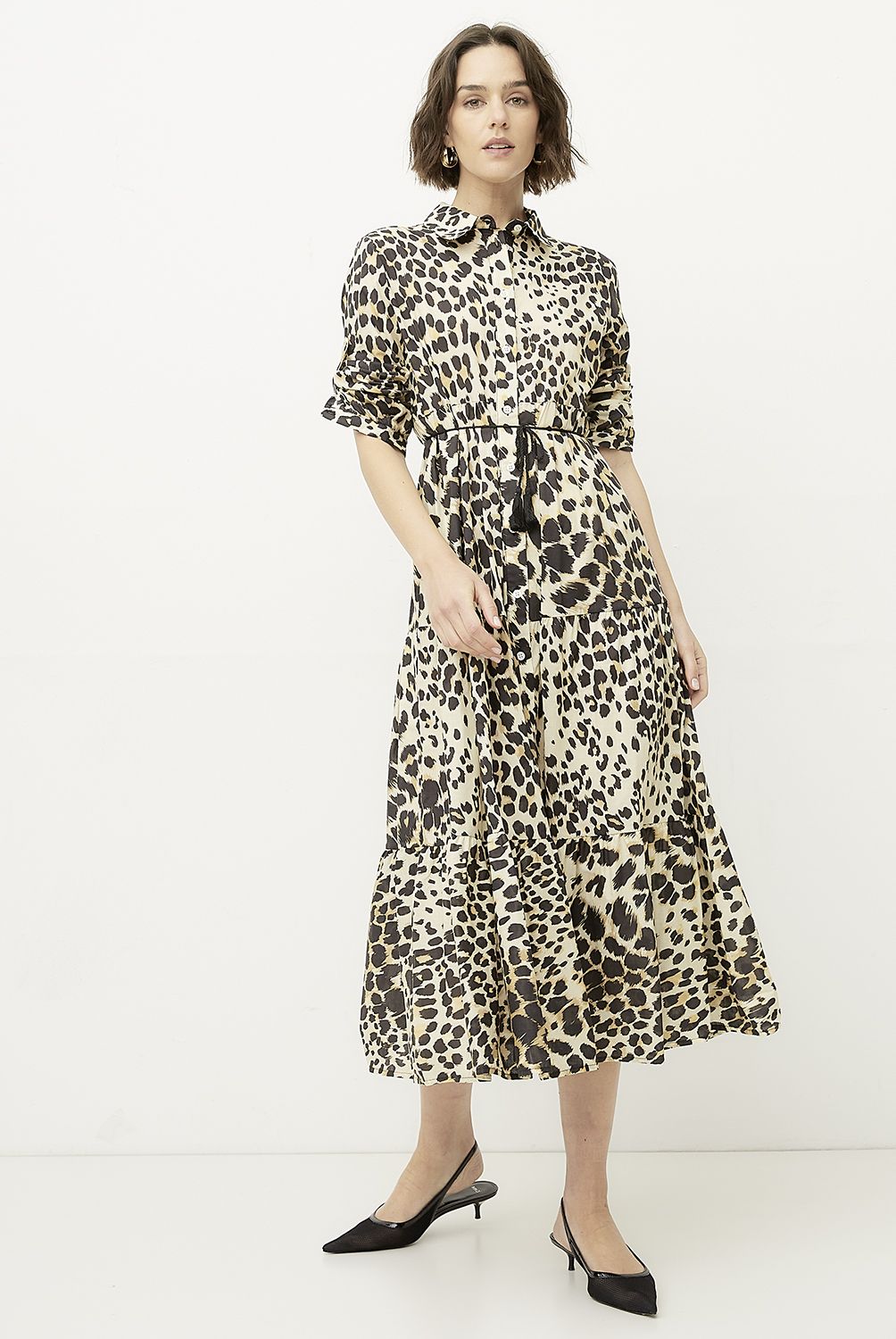 DIXIE - Vestido Largo Camisero Estampado Mujer Dixie