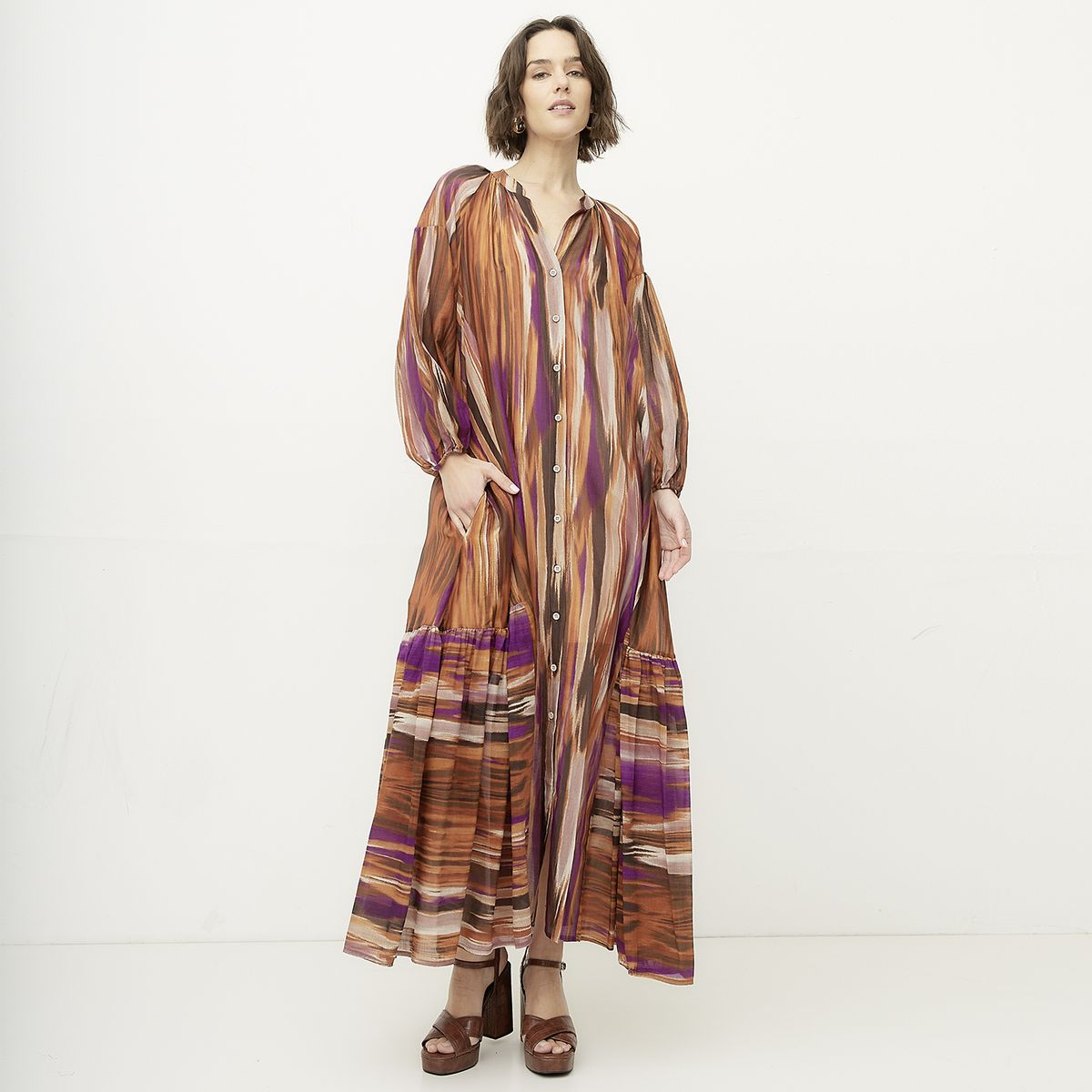 DIXIE - Vestido Manga Larga Estampado Mujer Dixie