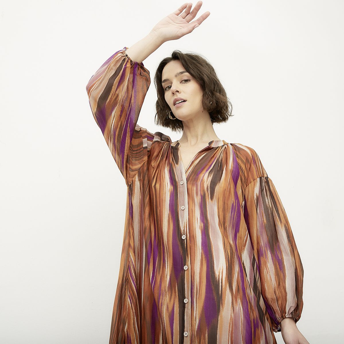 DIXIE - Vestido Manga Larga Estampado Mujer Dixie