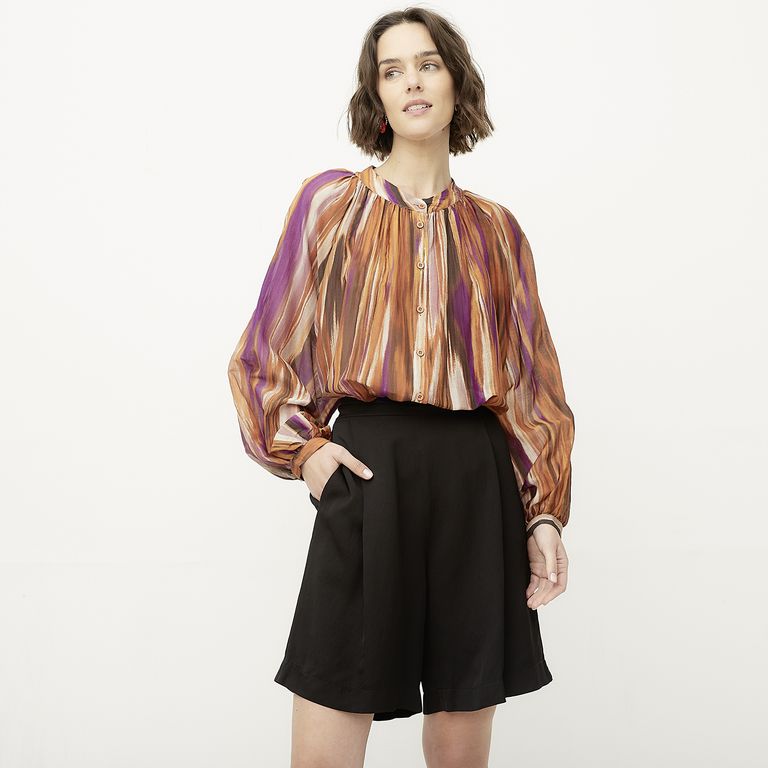 DIXIE Blusa Manga Larga Estampada Mujer
