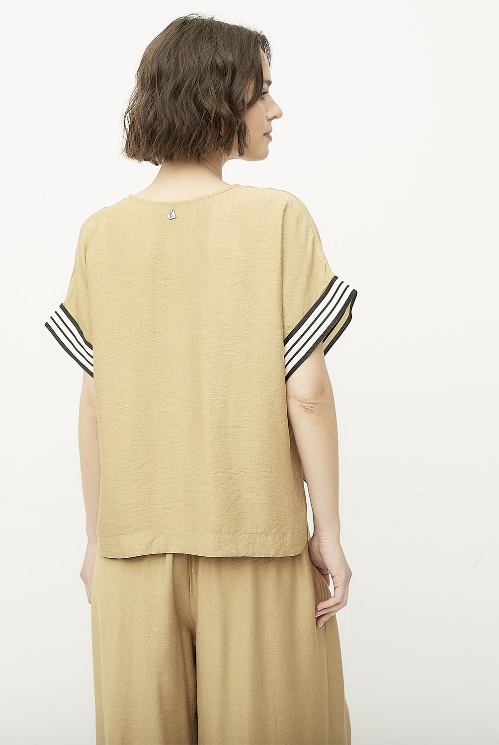 DIXIE - Polera Manga Corta Cuello en V Mujer DIXIE