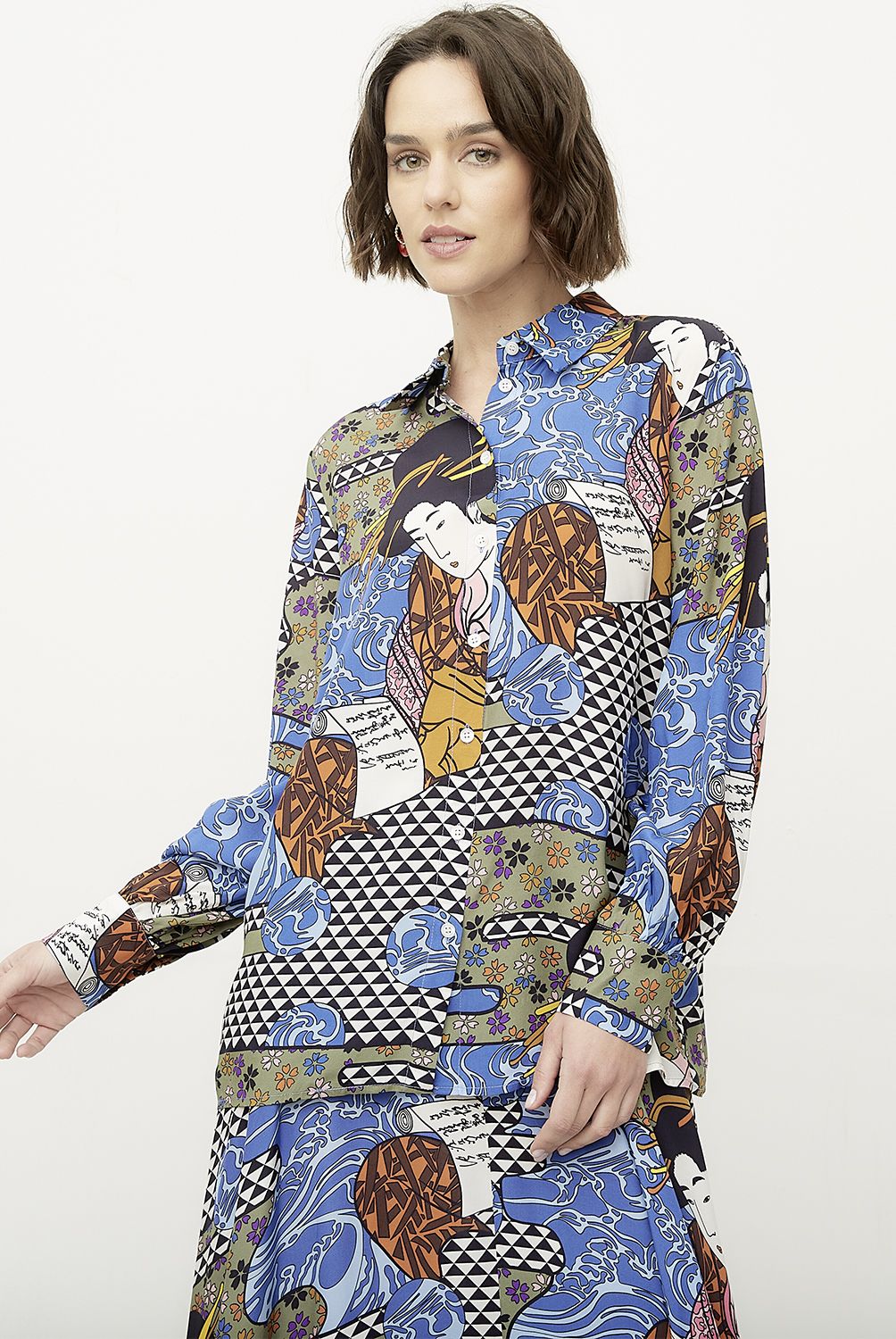 DIXIE - Blusa Manga Larga Estampada Mujer DIXIE