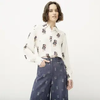 DIXIE - Blusa Manga Larga Estampada Mujer
