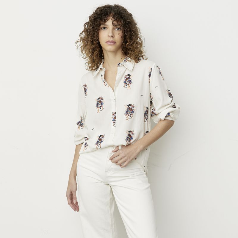 DIXIE - Blusa Manga Larga Estampada Mujer DIXIE