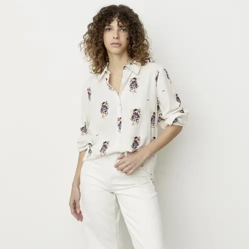 DIXIE - Blusa Manga Larga Estampada Mujer