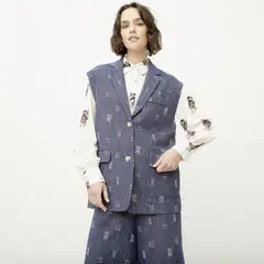 DIXIE - Blazer Sin Mangas Estampado Mujer